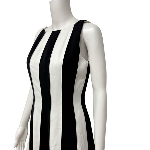 Anne Klein women's A line dress striped black white sleeveless size 8 - Picture 5 of 10